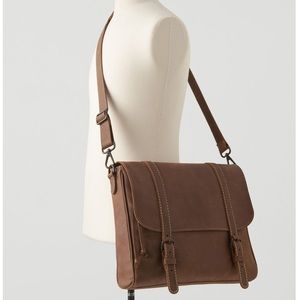 Roots Leather Crossbody Shoulder Bag - Modern Satchel
